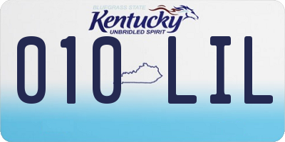 KY license plate 010LIL