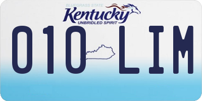 KY license plate 010LIM