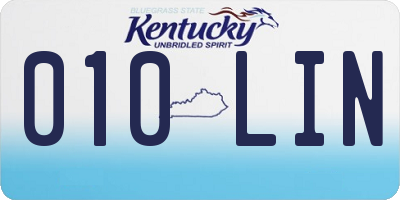 KY license plate 010LIN