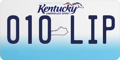 KY license plate 010LIP