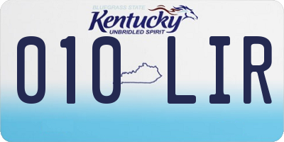 KY license plate 010LIR
