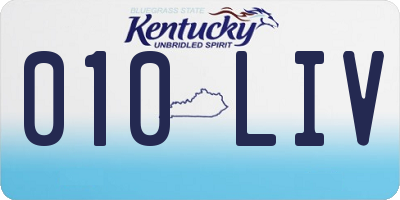 KY license plate 010LIV