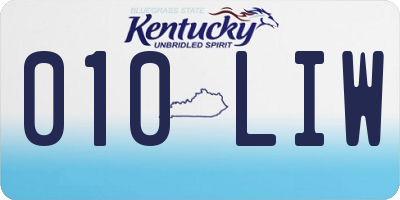 KY license plate 010LIW