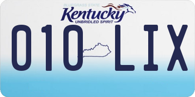 KY license plate 010LIX