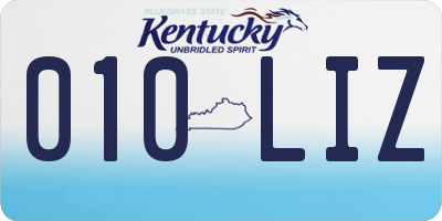 KY license plate 010LIZ