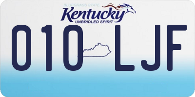KY license plate 010LJF