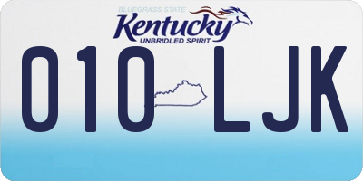 KY license plate 010LJK