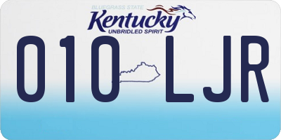 KY license plate 010LJR