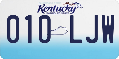 KY license plate 010LJW