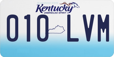 KY license plate 010LVM