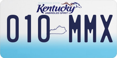 KY license plate 010MMX