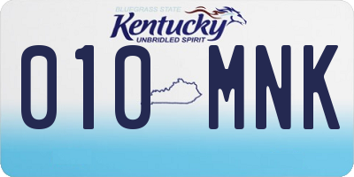KY license plate 010MNK