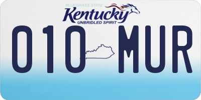 KY license plate 010MUR