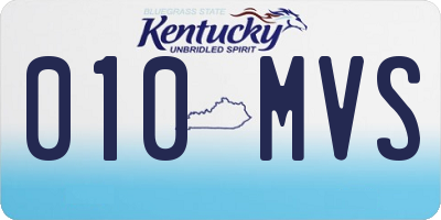 KY license plate 010MVS