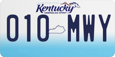 KY license plate 010MWY
