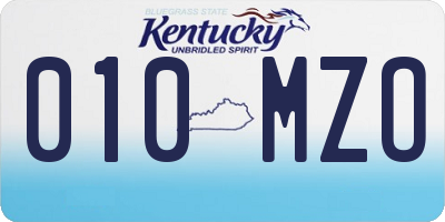 KY license plate 010MZO
