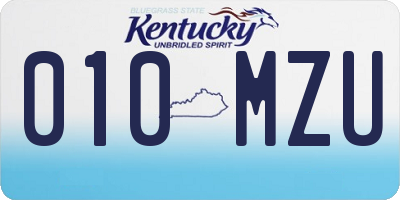 KY license plate 010MZU