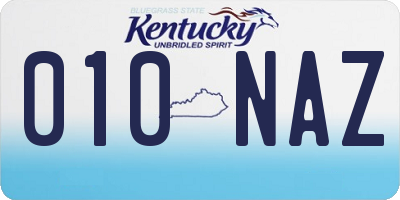 KY license plate 010NAZ
