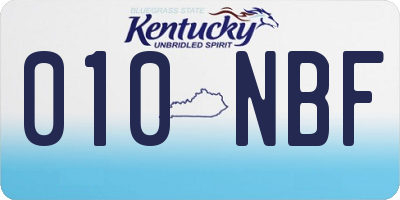 KY license plate 010NBF