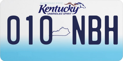 KY license plate 010NBH