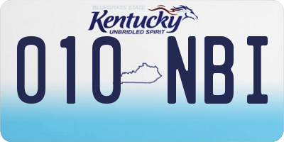 KY license plate 010NBI