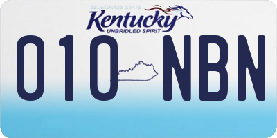 KY license plate 010NBN