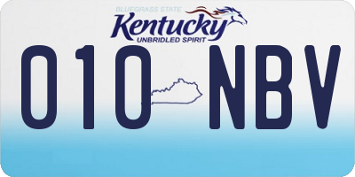 KY license plate 010NBV