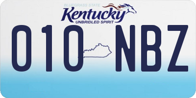 KY license plate 010NBZ