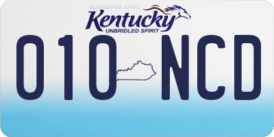 KY license plate 010NCD