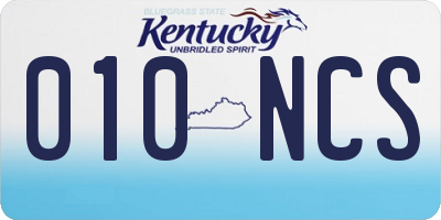 KY license plate 010NCS