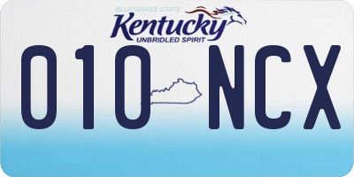 KY license plate 010NCX
