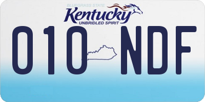KY license plate 010NDF