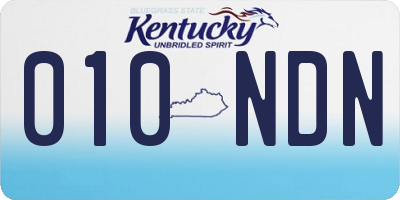 KY license plate 010NDN