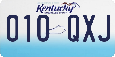 KY license plate 010QXJ