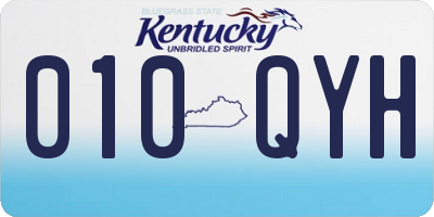 KY license plate 010QYH