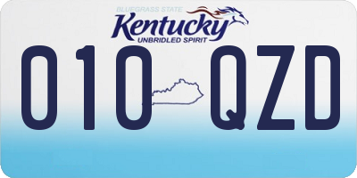 KY license plate 010QZD
