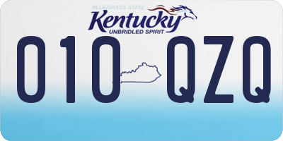 KY license plate 010QZQ