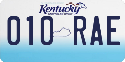 KY license plate 010RAE