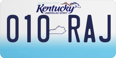 KY license plate 010RAJ