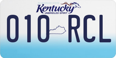 KY license plate 010RCL
