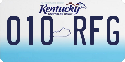 KY license plate 010RFG