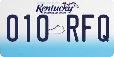 KY license plate 010RFQ
