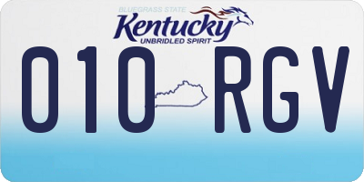 KY license plate 010RGV