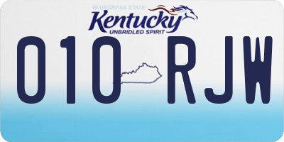 KY license plate 010RJW