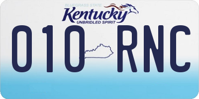 KY license plate 010RNC