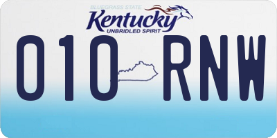 KY license plate 010RNW