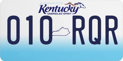 KY license plate 010RQR
