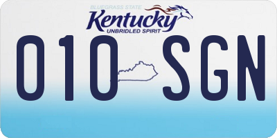 KY license plate 010SGN