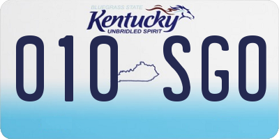 KY license plate 010SGO
