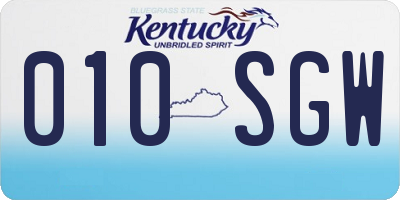 KY license plate 010SGW